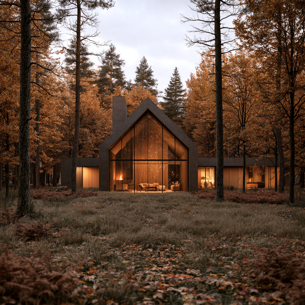 Una casa in autunno
