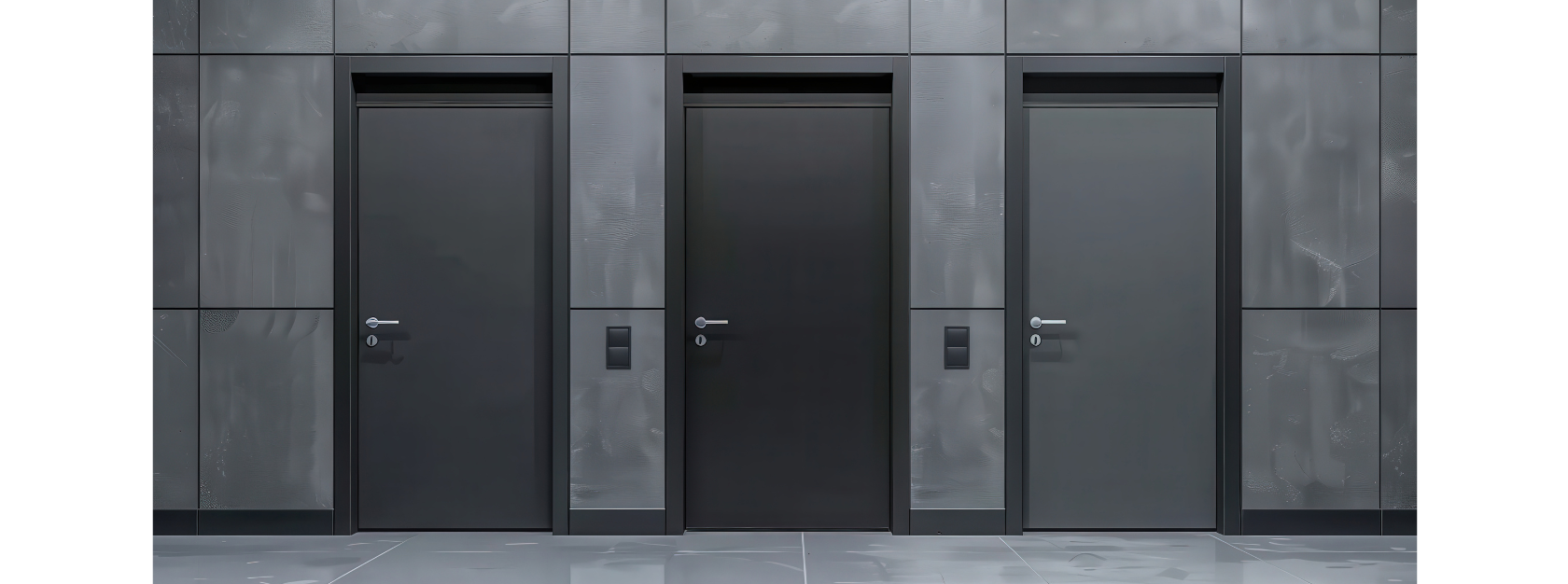 La porta d'ingresso grigia