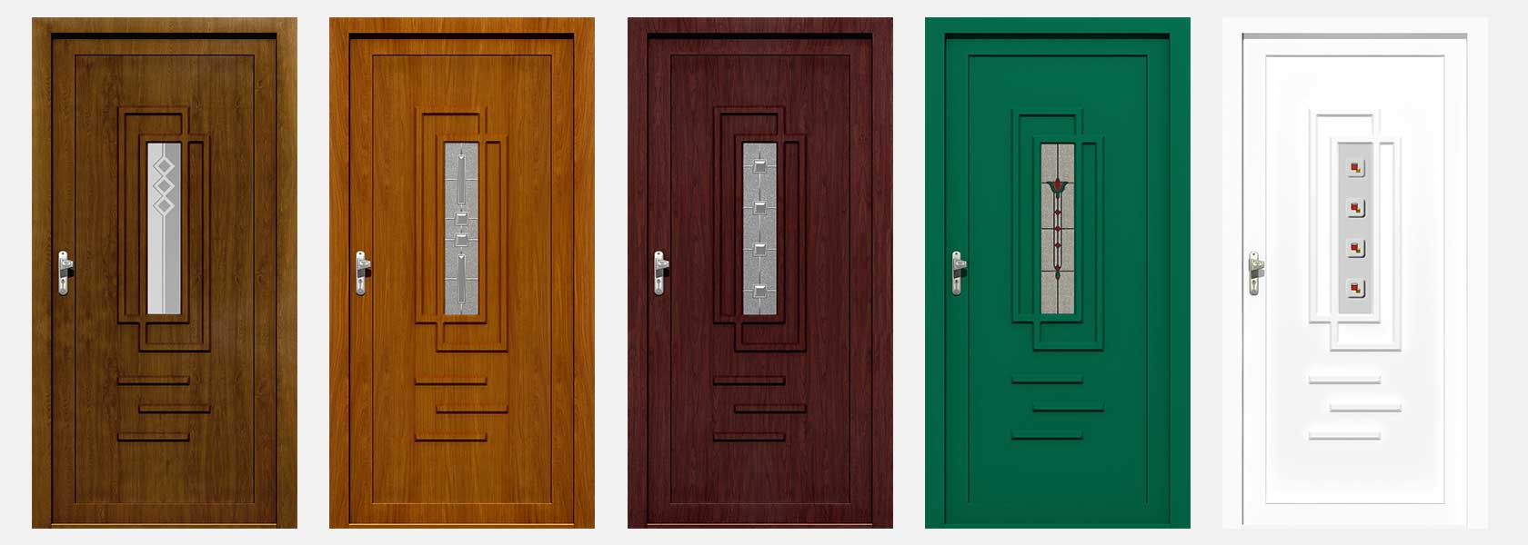 Pannelli per porte realizzati in laminato HPL, alluminio