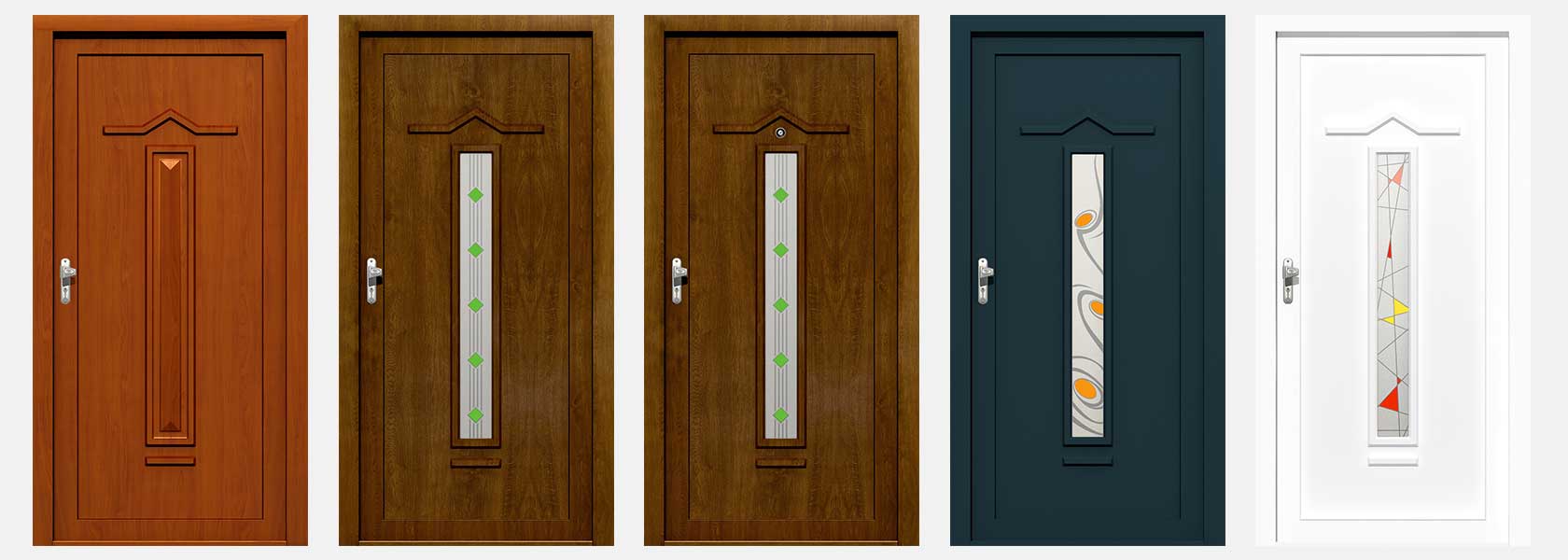 Pannelli per porte realizzati in laminato HPL, alluminio