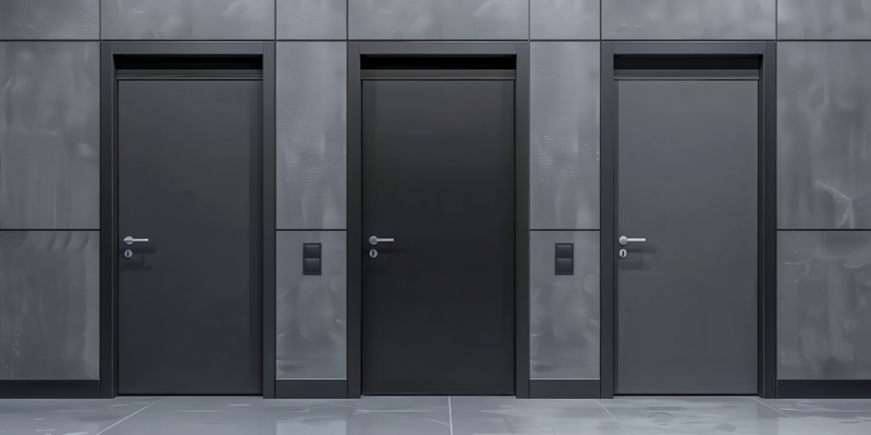 La porta d'ingresso grigia