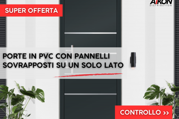 SUPER OFFERTA - Pannelli sovrapposti su 1 lato per porta d'ingresso in PVC